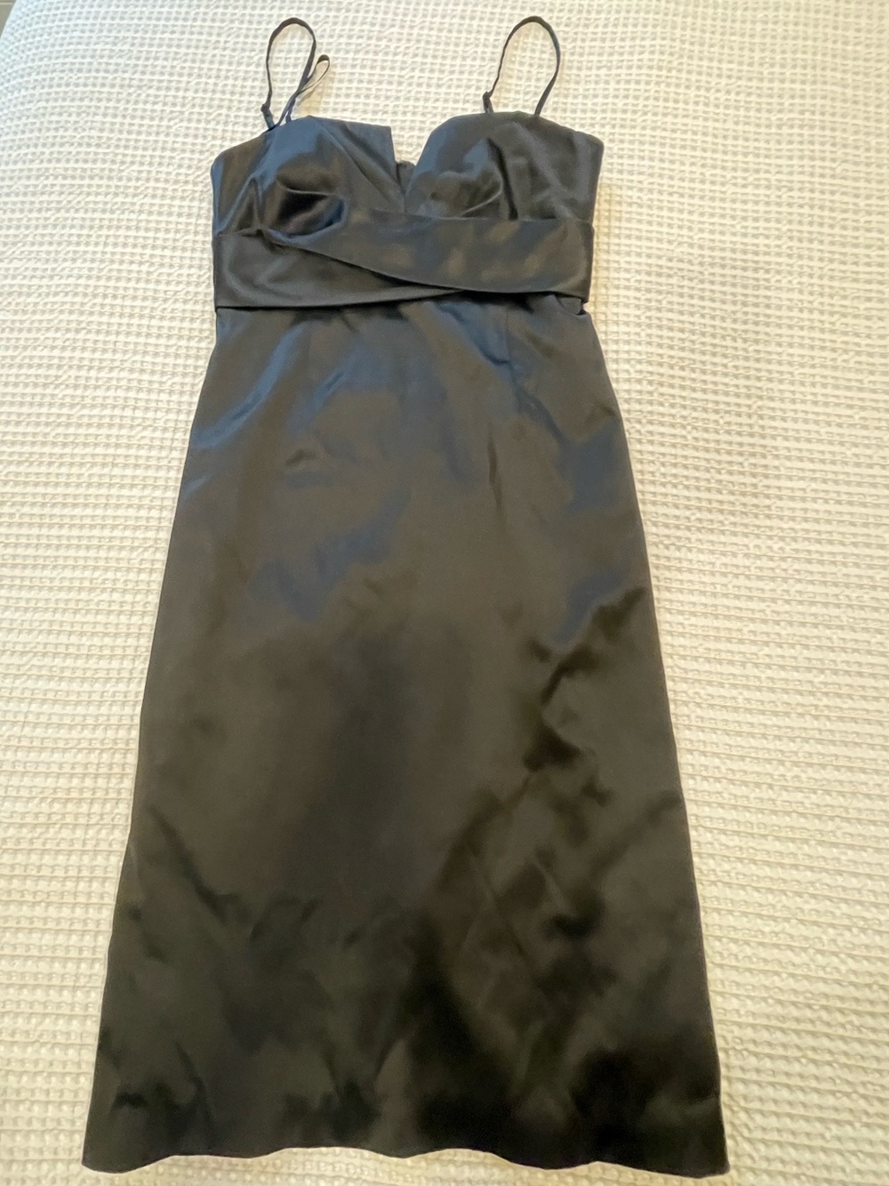 White House Black Market Black Satin Evening Dress